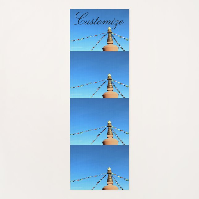 Tapis De Yoga stupa bouddhique avec drapeaux de prière Thunder_C (Devant)