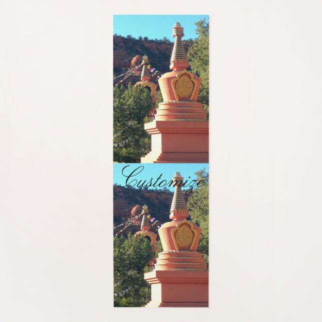 Tapis De Yoga stupa bouddhique avec drapeaux de prière Thunder_C (Devant)