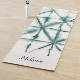 Tapis De Yoga Style Shibori Aquarelle moderne Vert intelligent