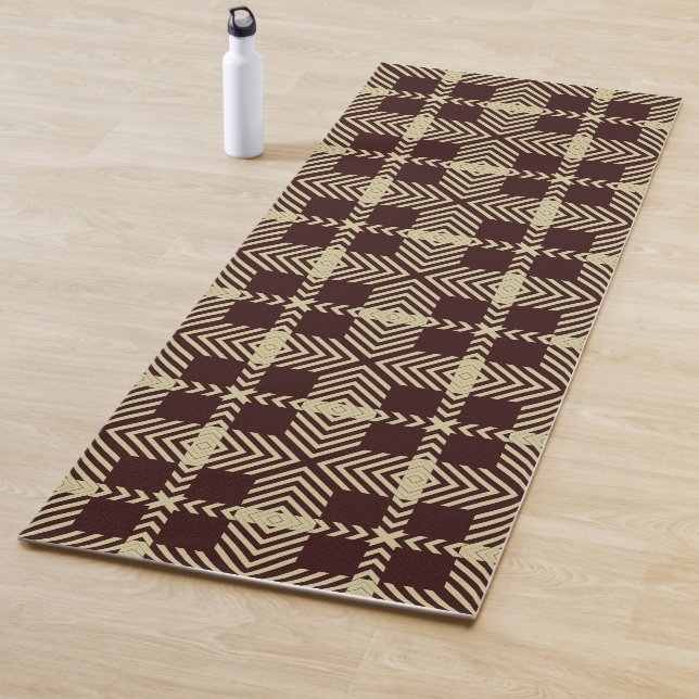 Tapis De Yoga Stylish Windowpane Geometric design Yoga Mat (En situation)