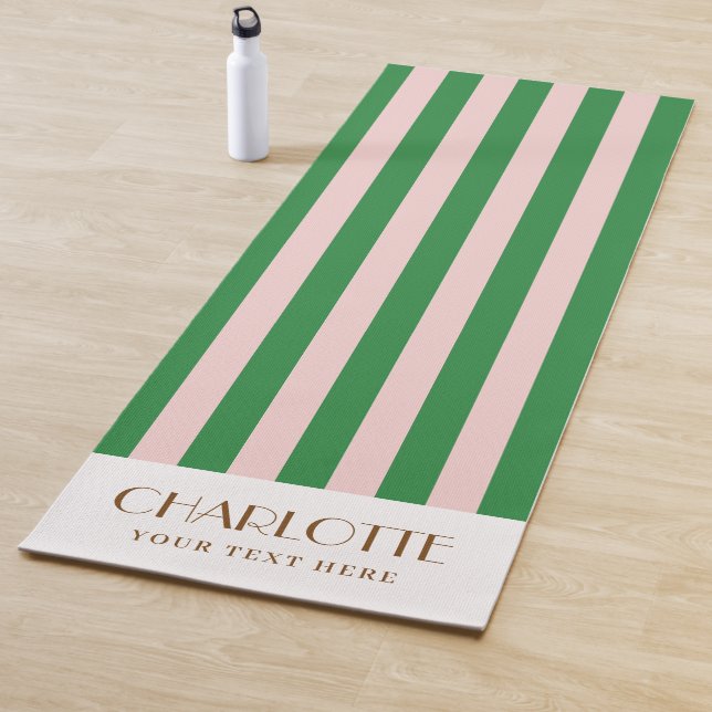 Tapis De Yoga Stylist Stripes Cadeaux personnalisés Monogramme L (En situation)