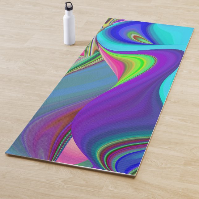 Tapis De Yoga Summerfeel, Rainbowart 3D Abstrait (En situation)