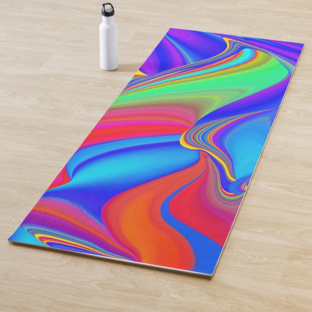 Tapis De Yoga Summerfeel, Rainbowart 3D Abstrait (En situation)