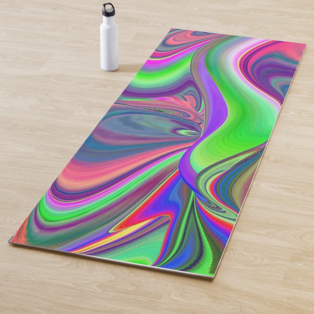 Tapis De Yoga Summerfeel, Rainbowart 3D Abstrait (En situation)