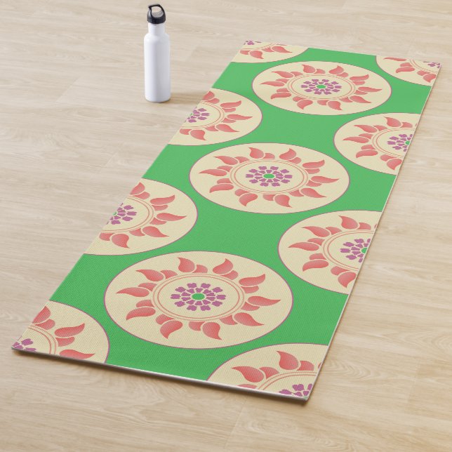Tapis De Yoga Sunburst Mandala Paisible Yoga Mat (En situation)