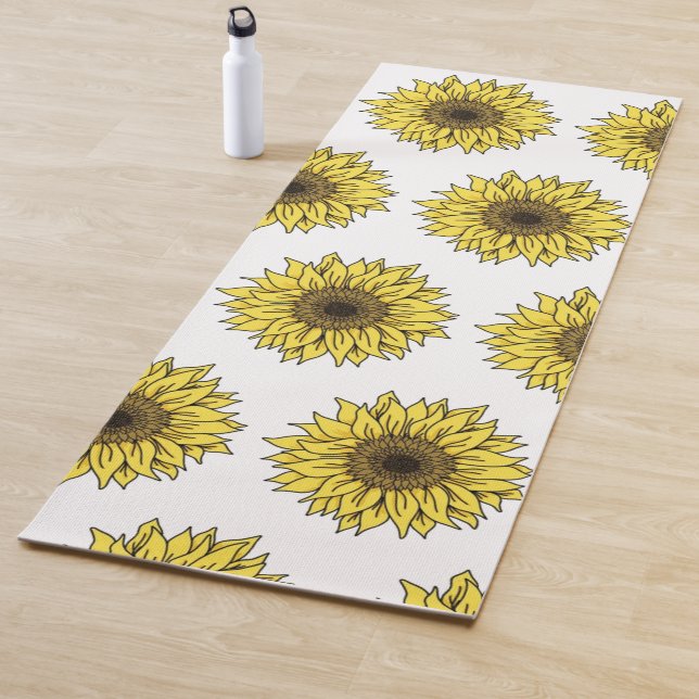 Tapis De Yoga Sunflower, botanical, venin for women (En situation)