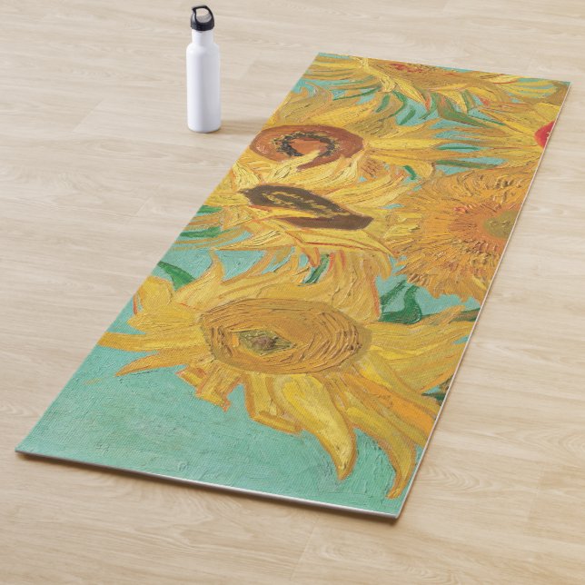 Tapis De Yoga Sunflower de Vincent Van Gogh (En situation)