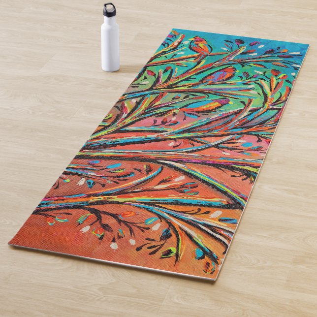 Tapis De Yoga Sunrise Treetop Birds II (En situation)