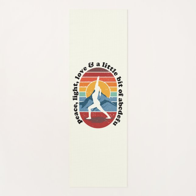 Tapis De Yoga Sunrise Yoga Surya Namaskar : Paix, Lumière, Amour (Devant)