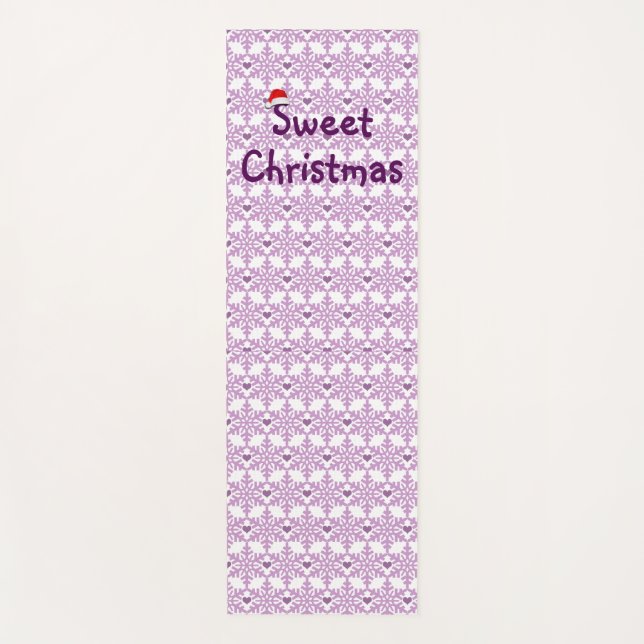 Tapis De Yoga Sweet Christmas Snowflake Motif de coeur (Devant)