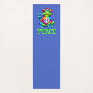Tapis De Yoga Symbole de la paix de grenouille arbre Tie Dye Che