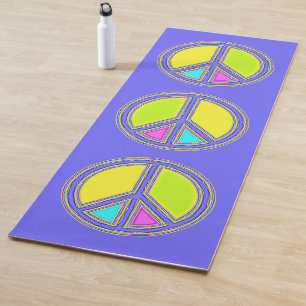 Tapis De Yoga Symbole PAIX avec des couleurs remplies