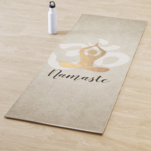 Tapis De Yoga Symbole Pose Om Om de méditation or de l'instructe