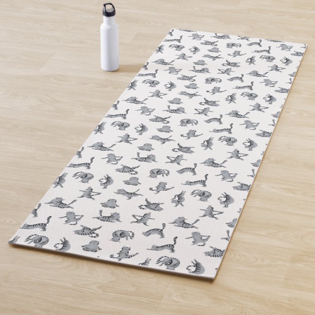 Tapis De Yoga Tabby chats faisant yoga Yoga Mat (En situation)