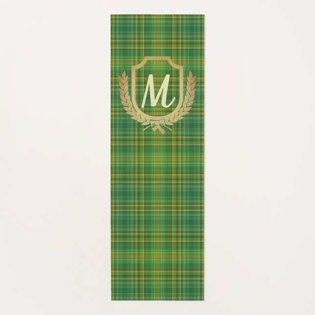 Tapis De Yoga Tartan vert riche (Plaid) personnalisé (Devant)