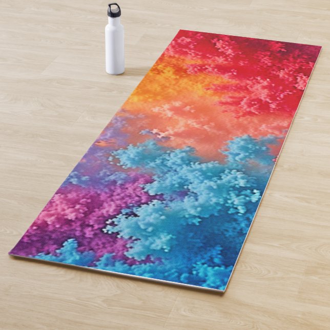 Tapis De Yoga Teintes de Nuages Abstraits Vibrants (En situation)