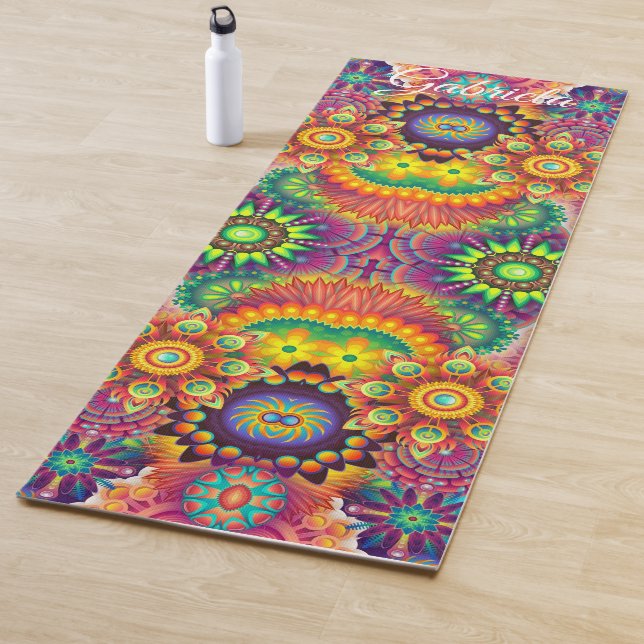Tapis De Yoga Teintes vives : Fitness Personnalisée Girl Sport (En situation)