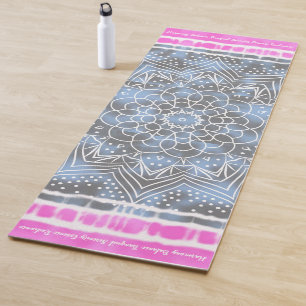 Tapis De Yoga Teinture rose blanc & bleu Tie Twist Sway in Style