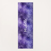 Tendance Glam Paillettes Monogramme Nom Violet