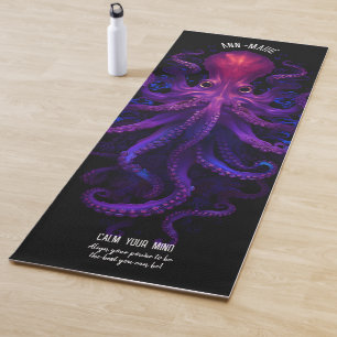 Tapis De Yoga Tentacles gothiques pourpres Mer Kraken Octopus