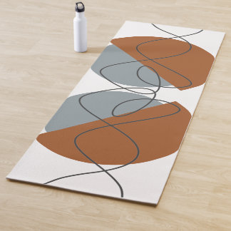 Tapis De Yoga Terracotta Abstraite moderne et gris - Danseur