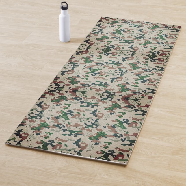 Tapis De Yoga Terre Pixel Forêt (En situation)