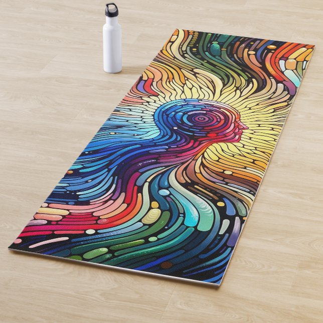 Tapis De Yoga Tête Abstraite colorée (En situation)