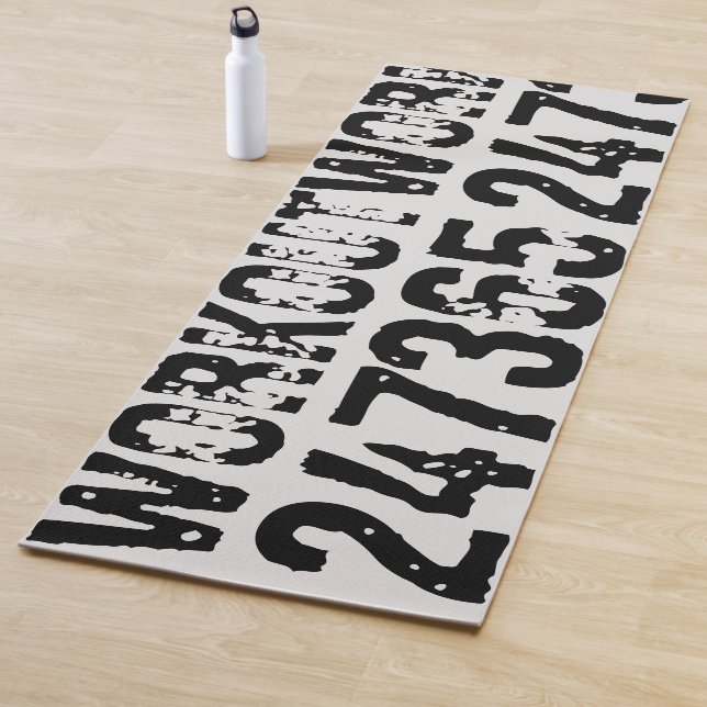 Tapis De Yoga Texte usé et rayé Workout 247365 noir (En situation)