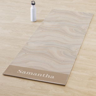 Tapis De Yoga Texture de grès caillouteux Wabi-Sabi neutre