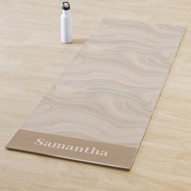 Tapis De Yoga Texture de grès caillouteux Wabi-Sabi neutre (En situation)
