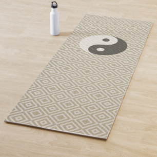 Tapis De Yoga Texture naturelle Yin Yang Boho Style