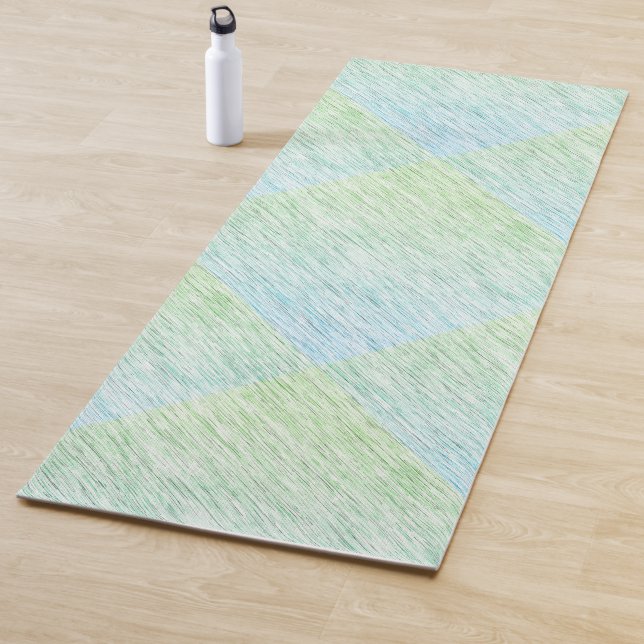Tapis De Yoga Texture statique verte chic (En situation)