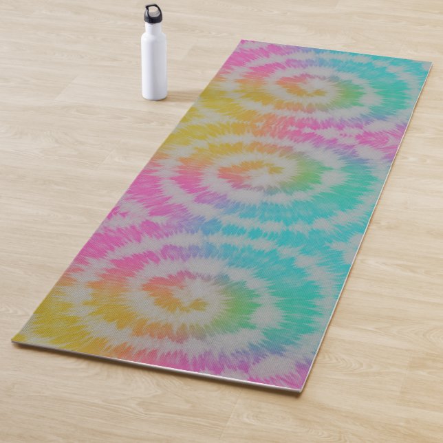 Tapis De Yoga Tie Dye Neon Arc-en-ciel (En situation)