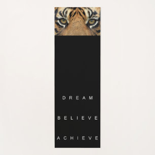 Tapis De Yoga Tiger Eyes Black Modèle Motivational Citation
