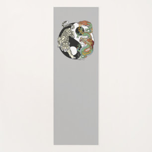 Tapis De Yoga Tigre blanc contre dragon vert dans le Yin yang yo