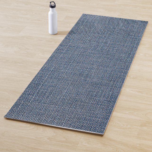 Tapis De Yoga Tissu de jean bleu en denim (En situation)