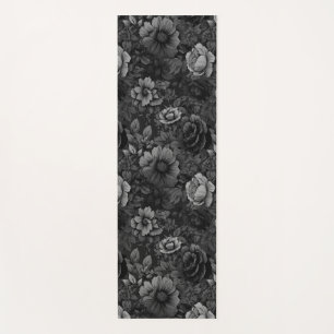 Tapis De Yoga Tons de gris floral