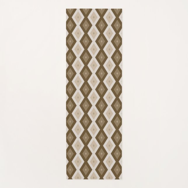 Tapis De Yoga Tons de motif diamant brun (Devant)