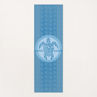 Tapis De Yoga Tortue de mer Tribal bleu Yoga Mat