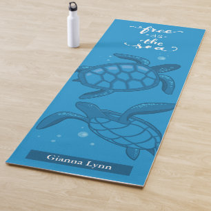 Tapis De Yoga Tortues marines de plage tropicales Personnalisées