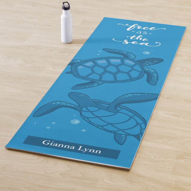 Tapis De Yoga Tortues marines de plage tropicales Personnalisées (En situation)