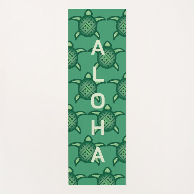 Tapis De Yoga Tortues Vertes Avec Aloha (Devant)