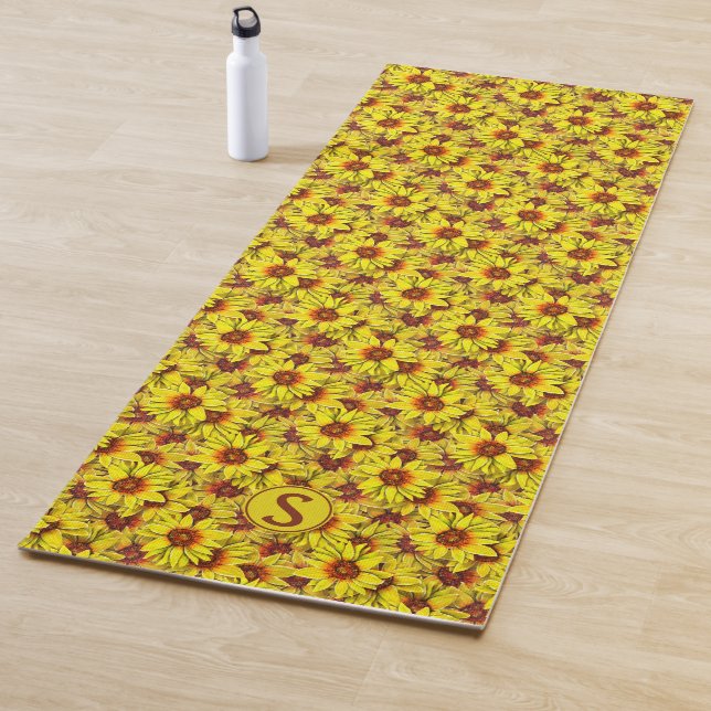 Tapis de yoga Tournesol (En situation)