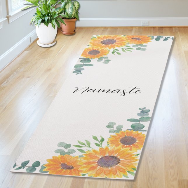 Tapis De Yoga Tournesol Eucalyptus Vert Namaste (Créateur téléchargé)