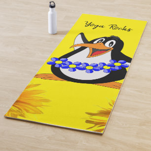 Tapis De Yoga Tournesol Floral Penguin Yoga Mat