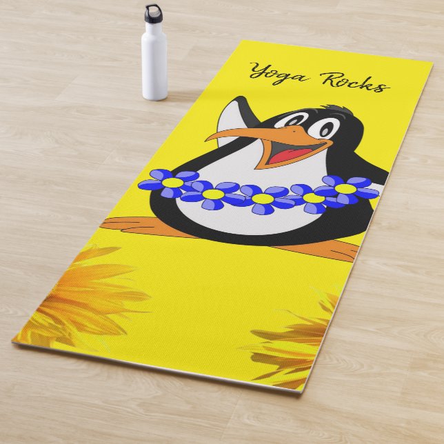 Tapis De Yoga Tournesol Floral Penguin Yoga Mat (En situation)