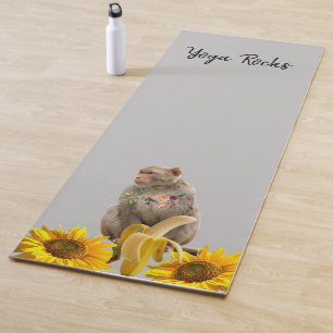 Tapis De Yoga Tournesol Floral Singe Yoga Mat