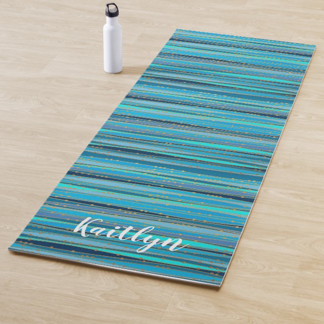 Tapis De Yoga Tranquille bleu zen | Personnalisé (En situation)