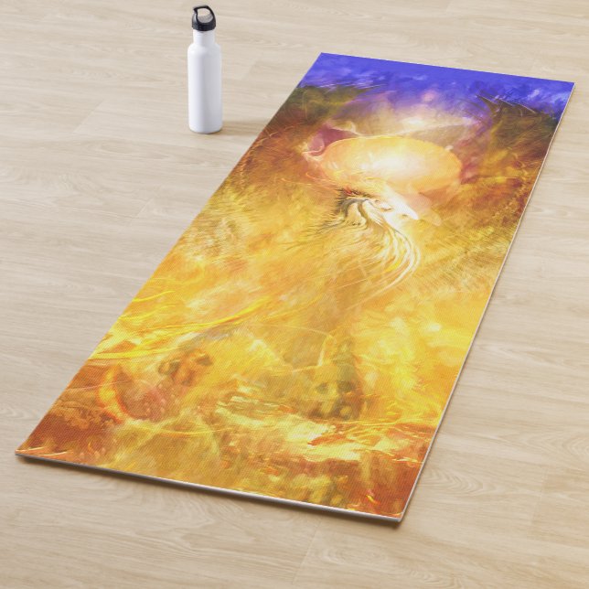 Tapis De Yoga TRANSMUTATION D'Oiseaux De Feu Phoenix (En situation)