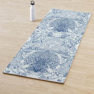 Tapis De Yoga Trésors de plage en bleu